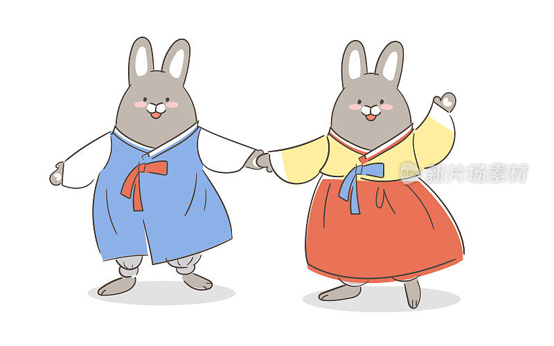 兔子穿韩服的插图