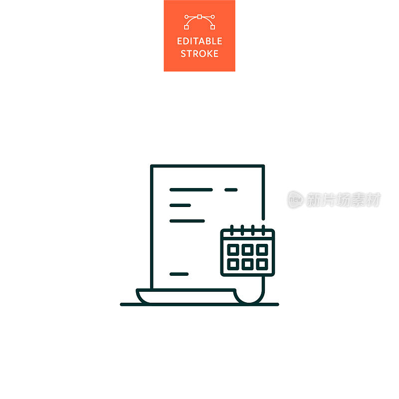 预约文件行图标，可编辑笔画。Icon适用于网页设计、移动应用、UI、UX和GUI设计。