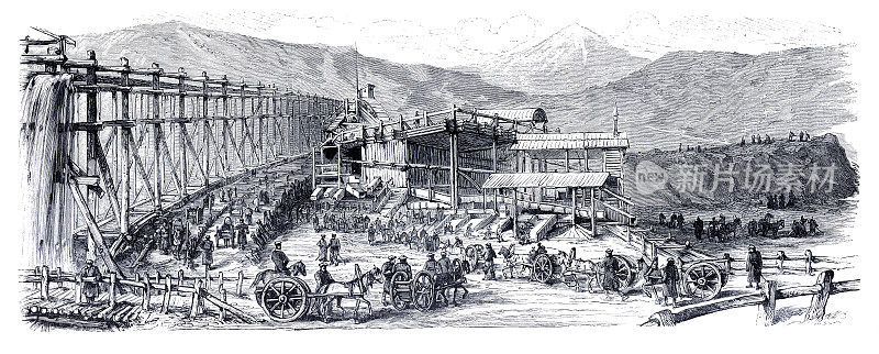 1874年，在俄罗斯西伯利亚金矿工作的矿工
