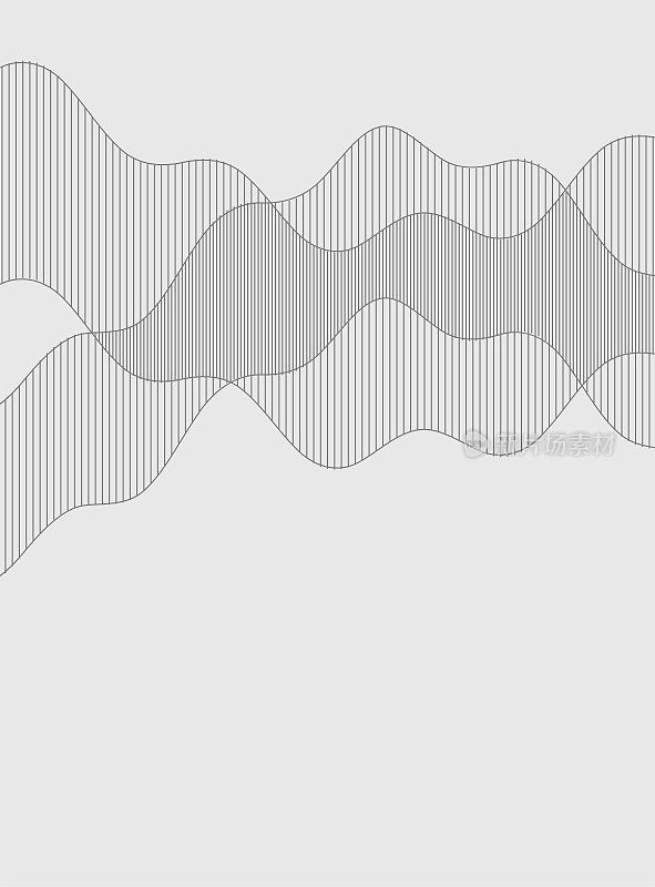 抽象黑白波浪线条纹图案背景
