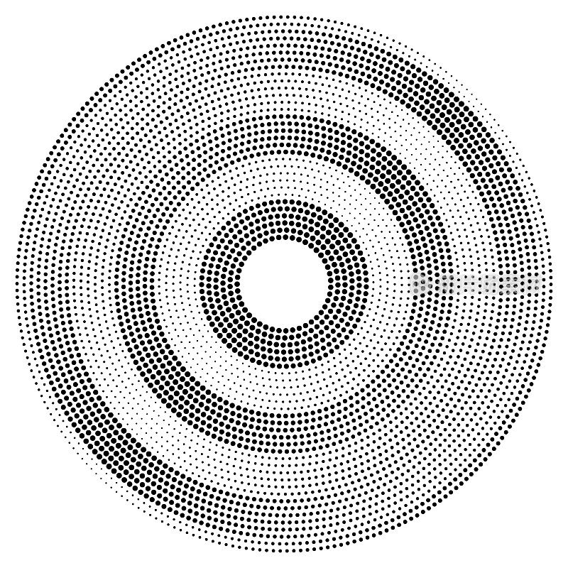 圆点构成双色同心圆形图案