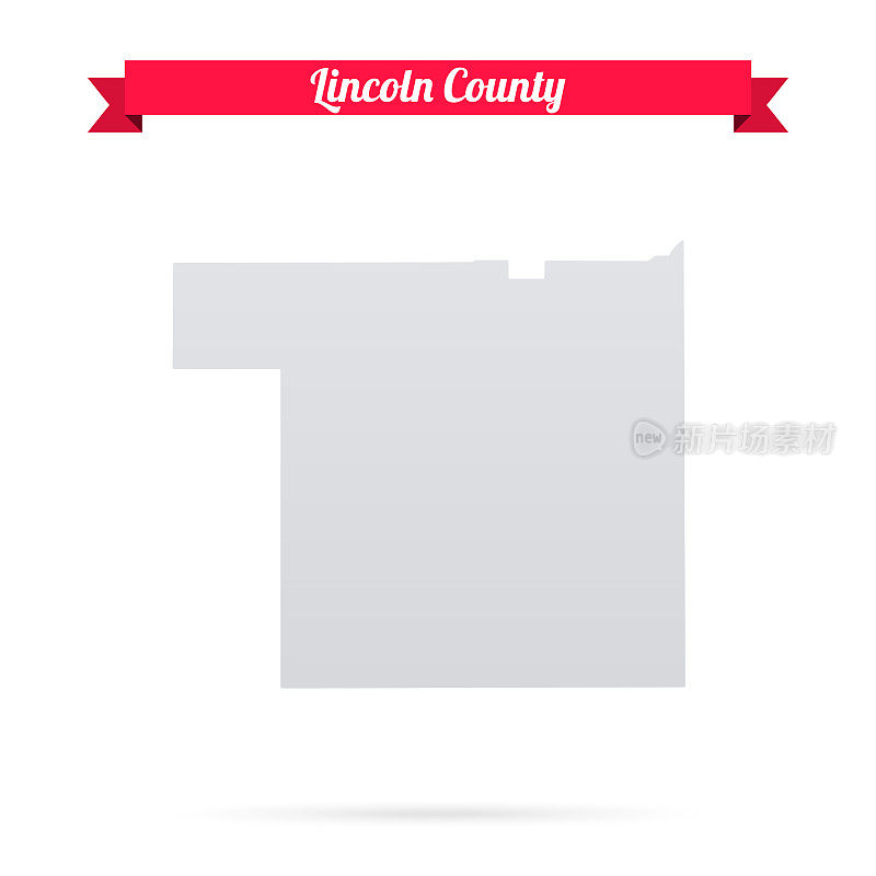 林肯县，密西西比。白底红旗地图