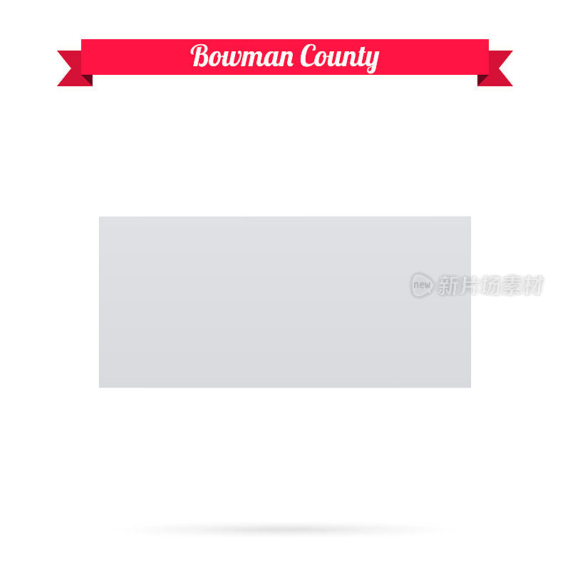 北达科他州的鲍曼县。白底红旗地图