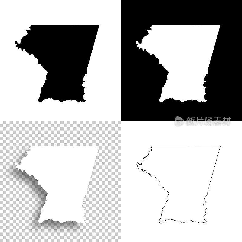 马里兰州卡罗尔县。设计地图。空白，白色和黑色背景