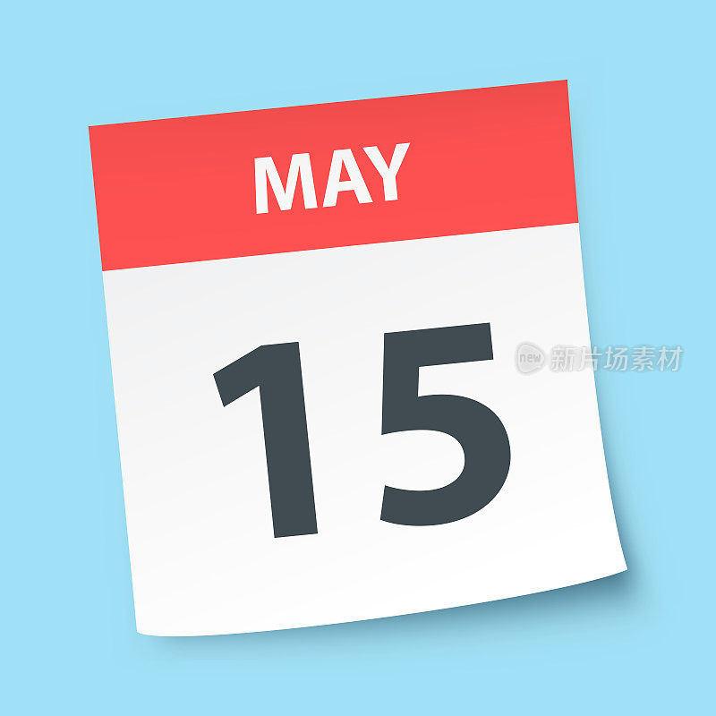 5月15日-每日日历蓝色背景