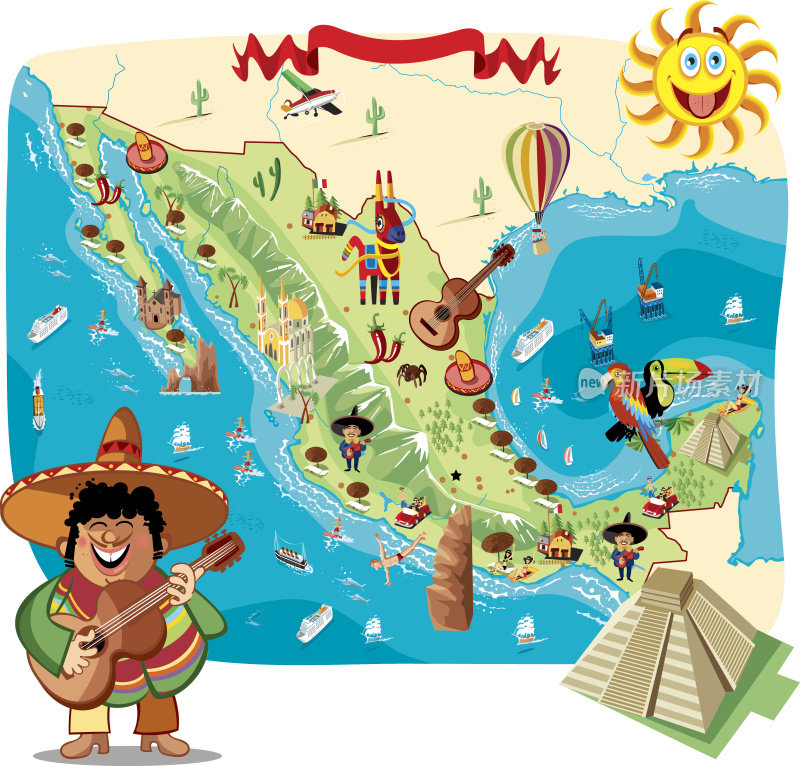 墨西哥卡通地图