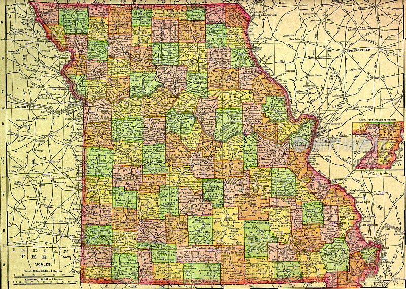 密苏里州的老地图