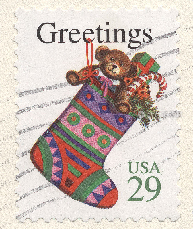 老式美国圣诞邮票