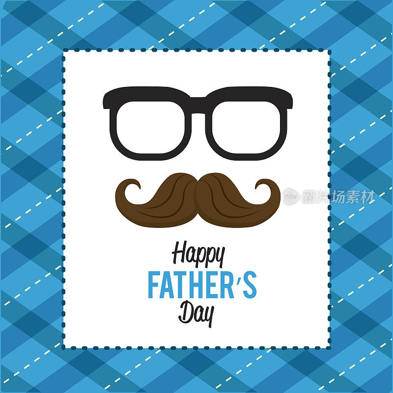 有胡子和眼镜设计的父亲节快乐卡片