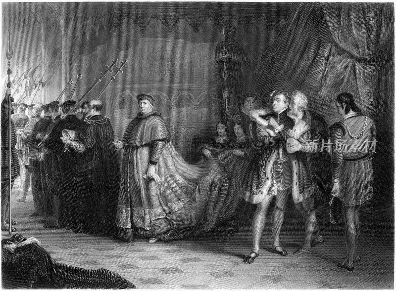 威廉·莎士比亚:沃尔西和白金汉(亨利八世)(雕刻插图)