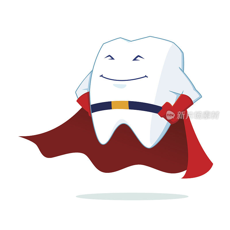 超级英雄牙齿吉祥物