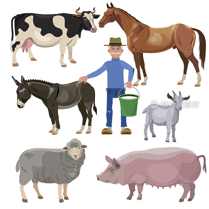 农民与农场动物
