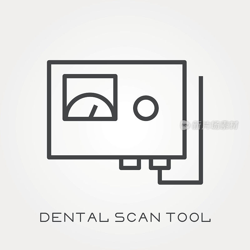 线条图标牙科扫描工具