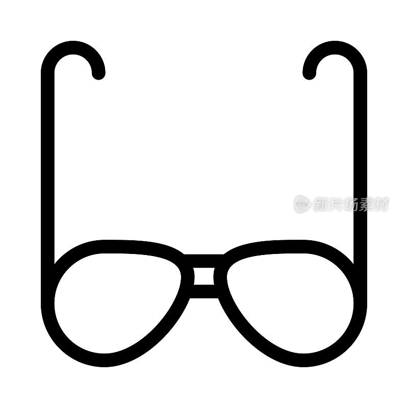 眼镜细线矢量图标