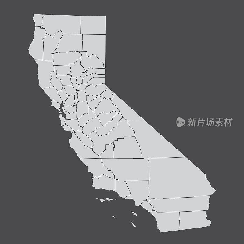 加州县地图