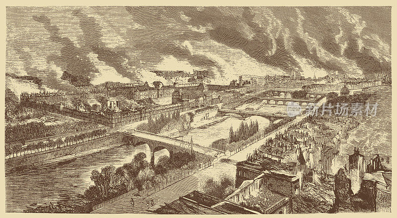 1871年巴黎公社起义，杜伊勒里宫大火——25.5.1871