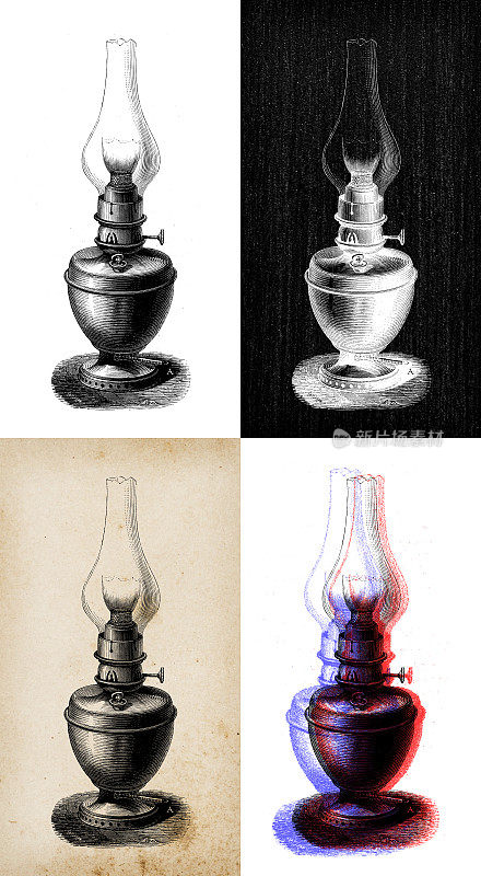 科学发现的古玩插图:煤气灯