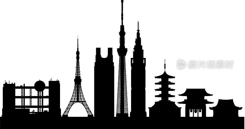 东京(所有的建筑都是完整的，可以移动的)