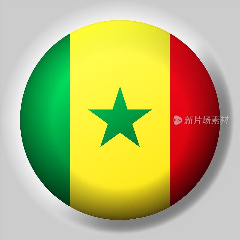 塞内加尔国旗纽扣