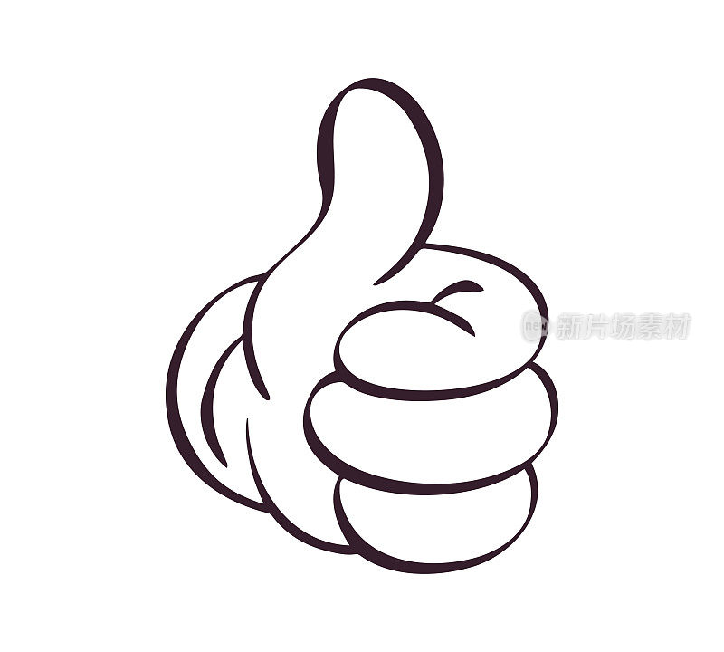 大拇指卡通风格的绘画