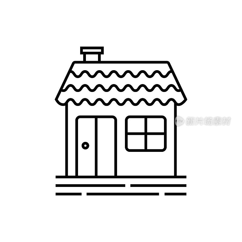姜饼屋，烘焙线的图标