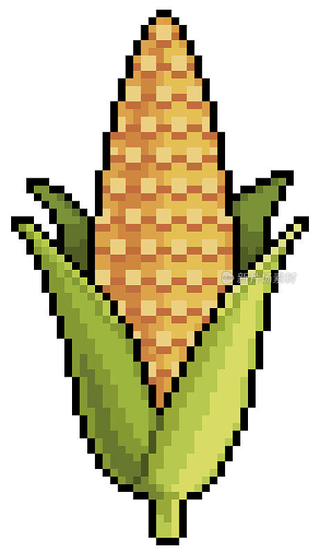 8位游戏的像素艺术玉米芯图标