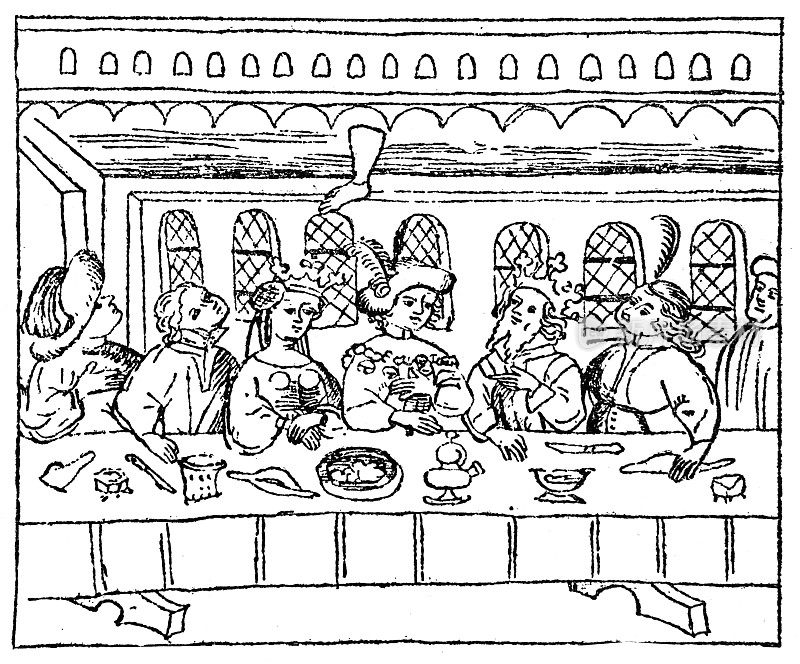 施陶芬贝格骑士的婚礼晚餐图(根据斯特拉斯堡手稿)