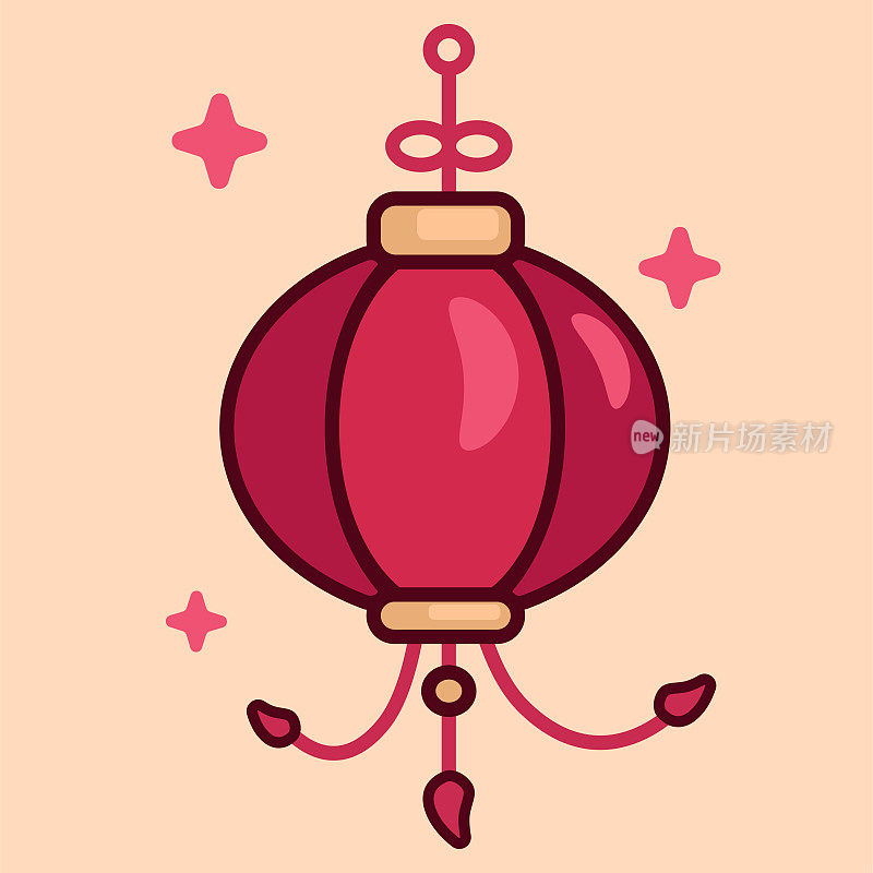 中国新年灯笼矢量涂鸦