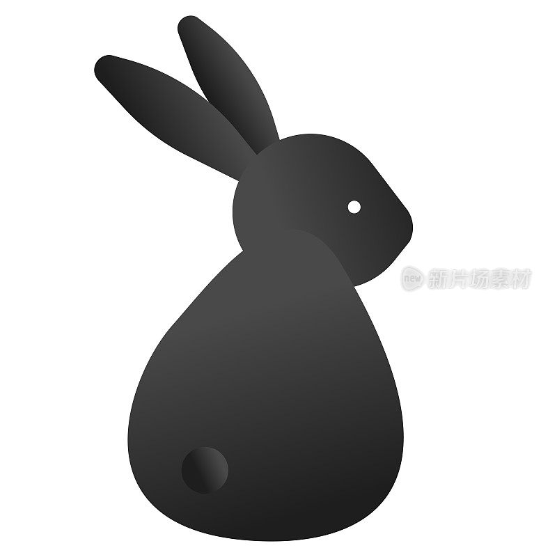 黑兔子插图。