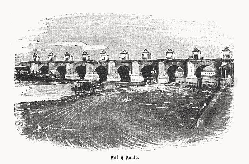 卡尔·坎托桥，智利圣地亚哥，半色调印刷，1899年出版
