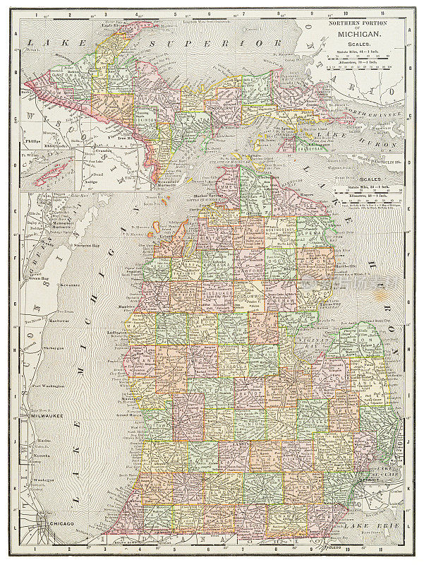 1899年美国密歇根州地图