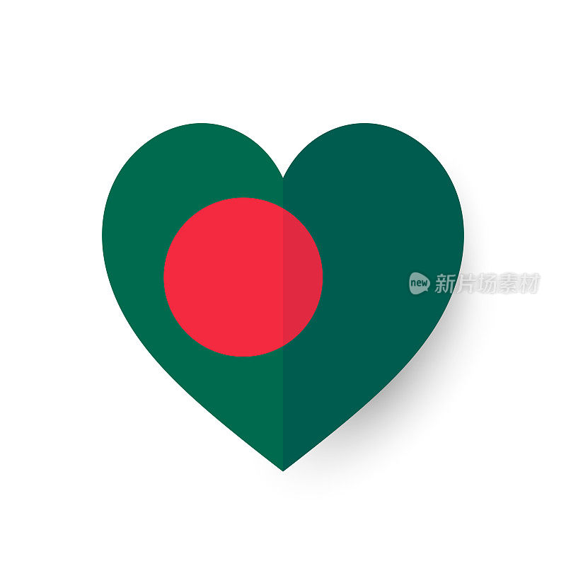 孟加拉国心旗。向量