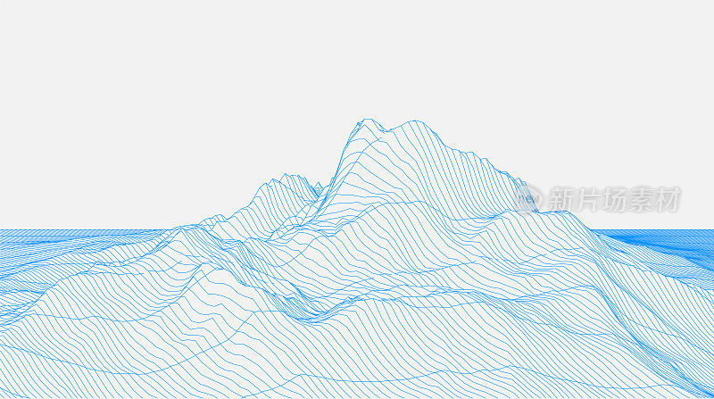 抽象网络概念山地景观线框图案背景