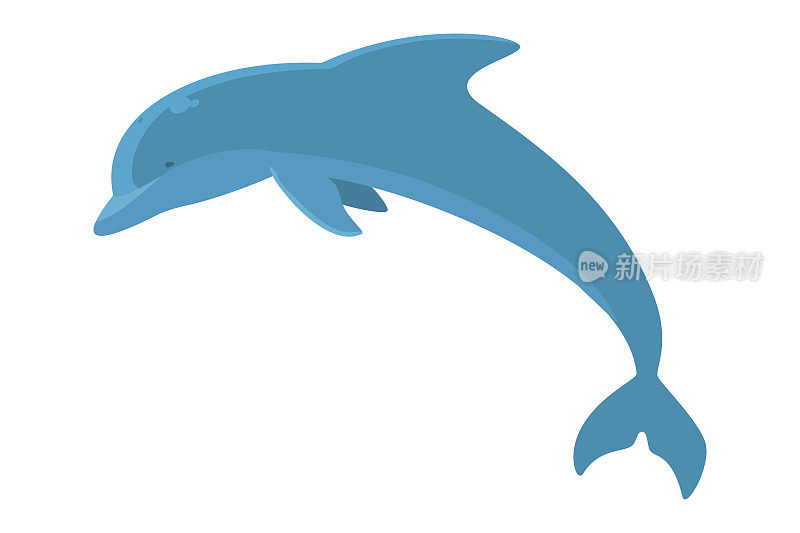 矢量插图的浅蓝色海豚孤立的背景。