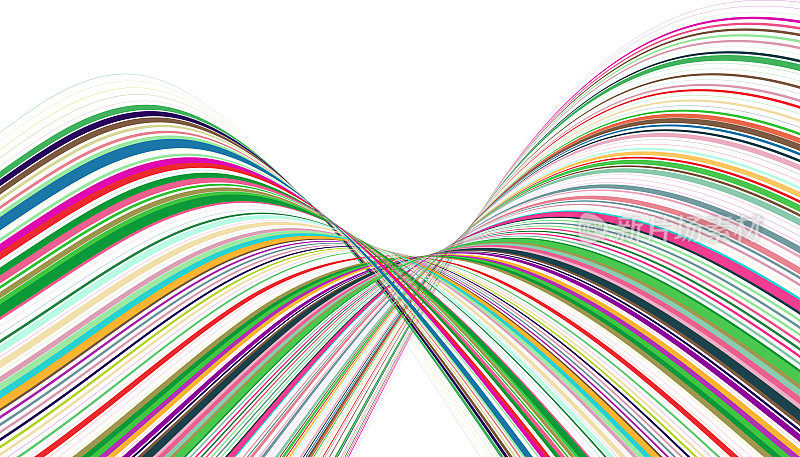 矢量抽象彩色流动性运动线条带状通信大数据技术透明背景