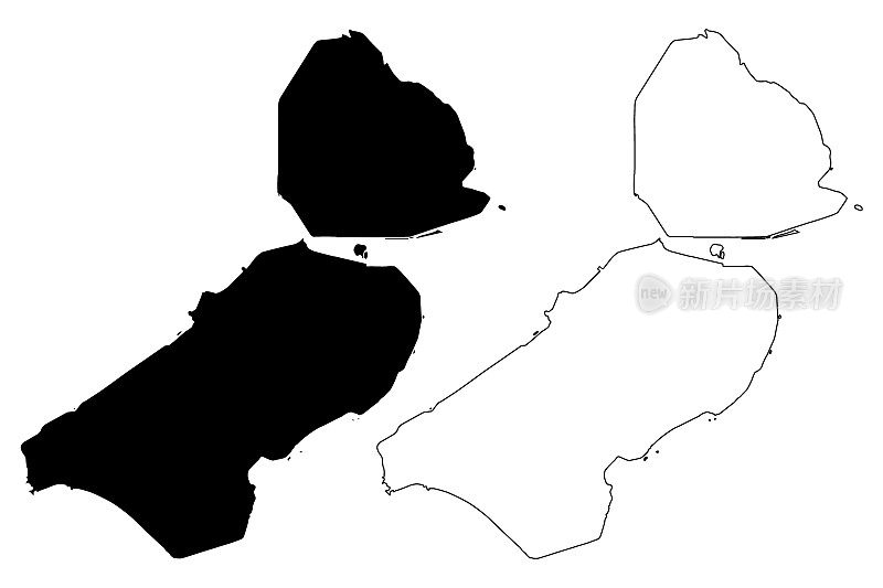 弗莱弗兰省(荷兰王国)地图矢量插图，涂鸦草图弗莱弗兰地图
