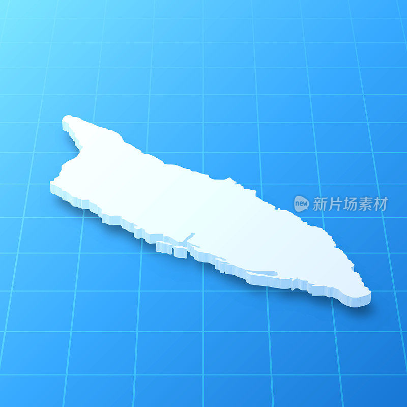 阿鲁巴3D地图上的蓝色背景