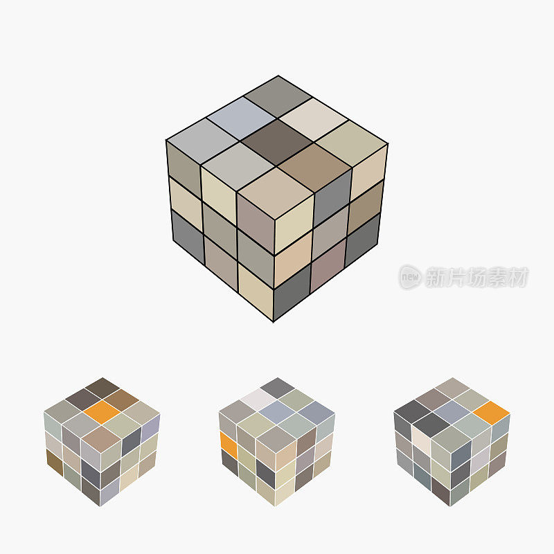向量方块方块图标集合