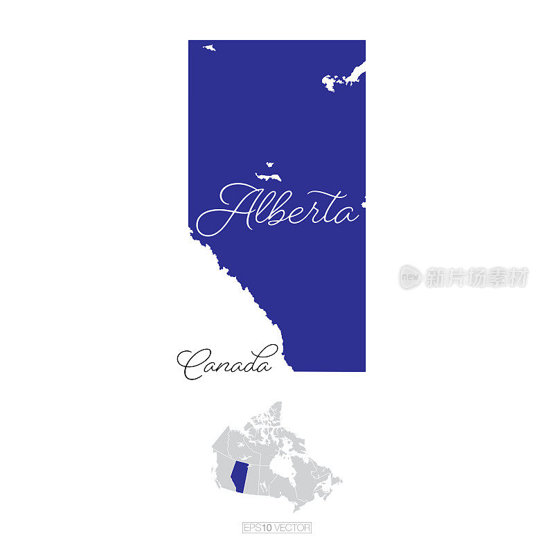 加拿大阿尔伯塔省矢量地图插图