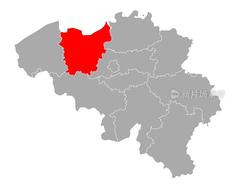 比利时东佛兰德斯地图