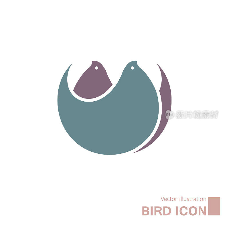 矢量绘制抽象图标，鸟的形象。
