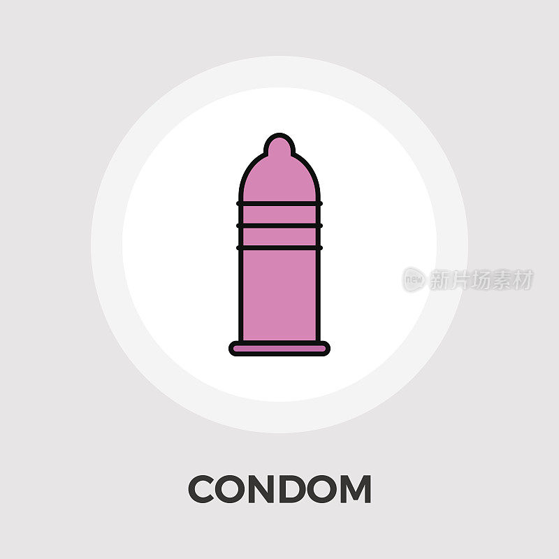 避孕套矢量平面图标