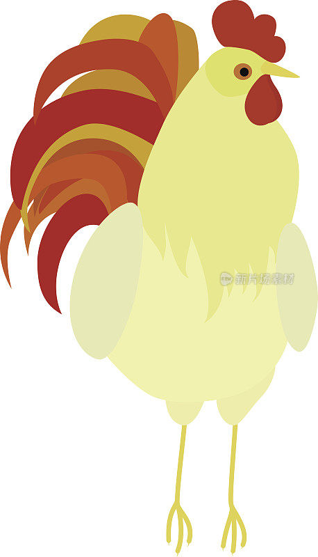 卡通矢量图的公鸡，象征在中国历法。