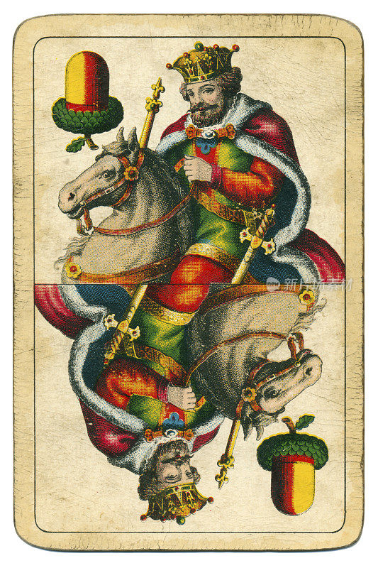 《橡子之王》扑克牌，1890年匈牙利的威廉・泰尔