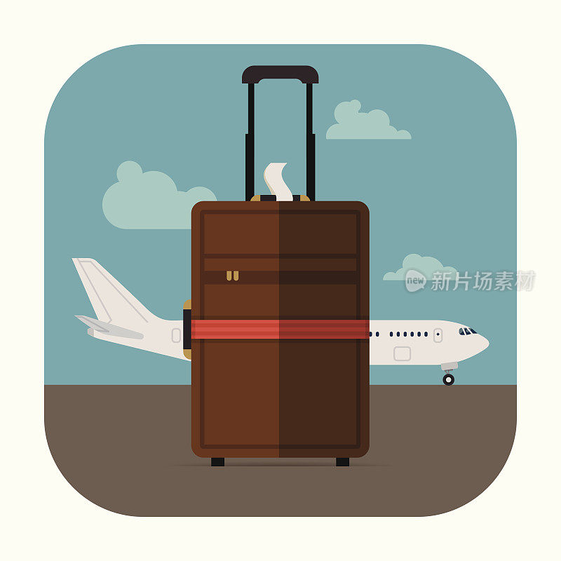 网页图标上的手提舱室大小的行李箱