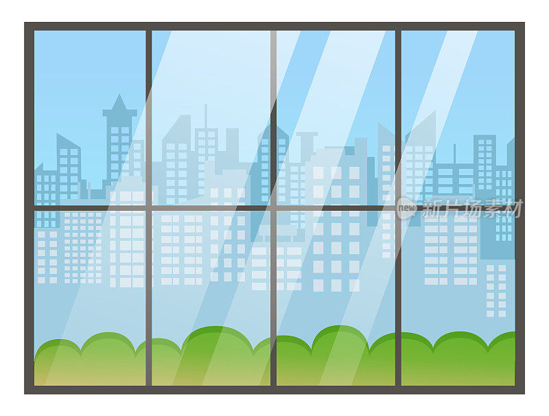 城市之窗，城市天际线向量