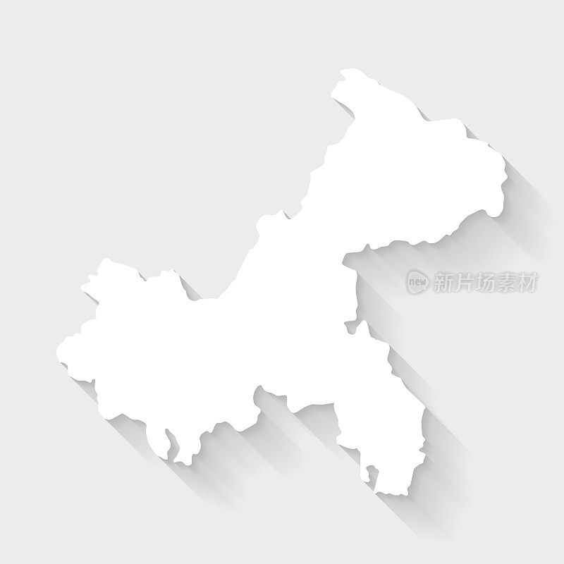 空白背景下的重庆地图――平面设计