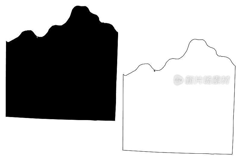密苏里州杰克逊县(美国县，美国，美国)地图矢量插图，潦草草图杰克逊地图