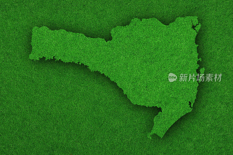 绿色毛毡上的圣卡塔琳娜地图