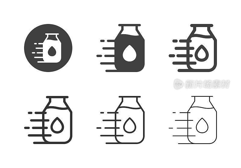 牛奶瓶交付图标-多系列